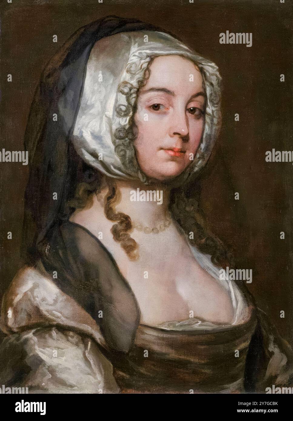 Portrait de l’épouse de l’artiste, Judith Sander, peinture à l’huile sur toile de William Dobson, 1635-1640 Banque D'Images