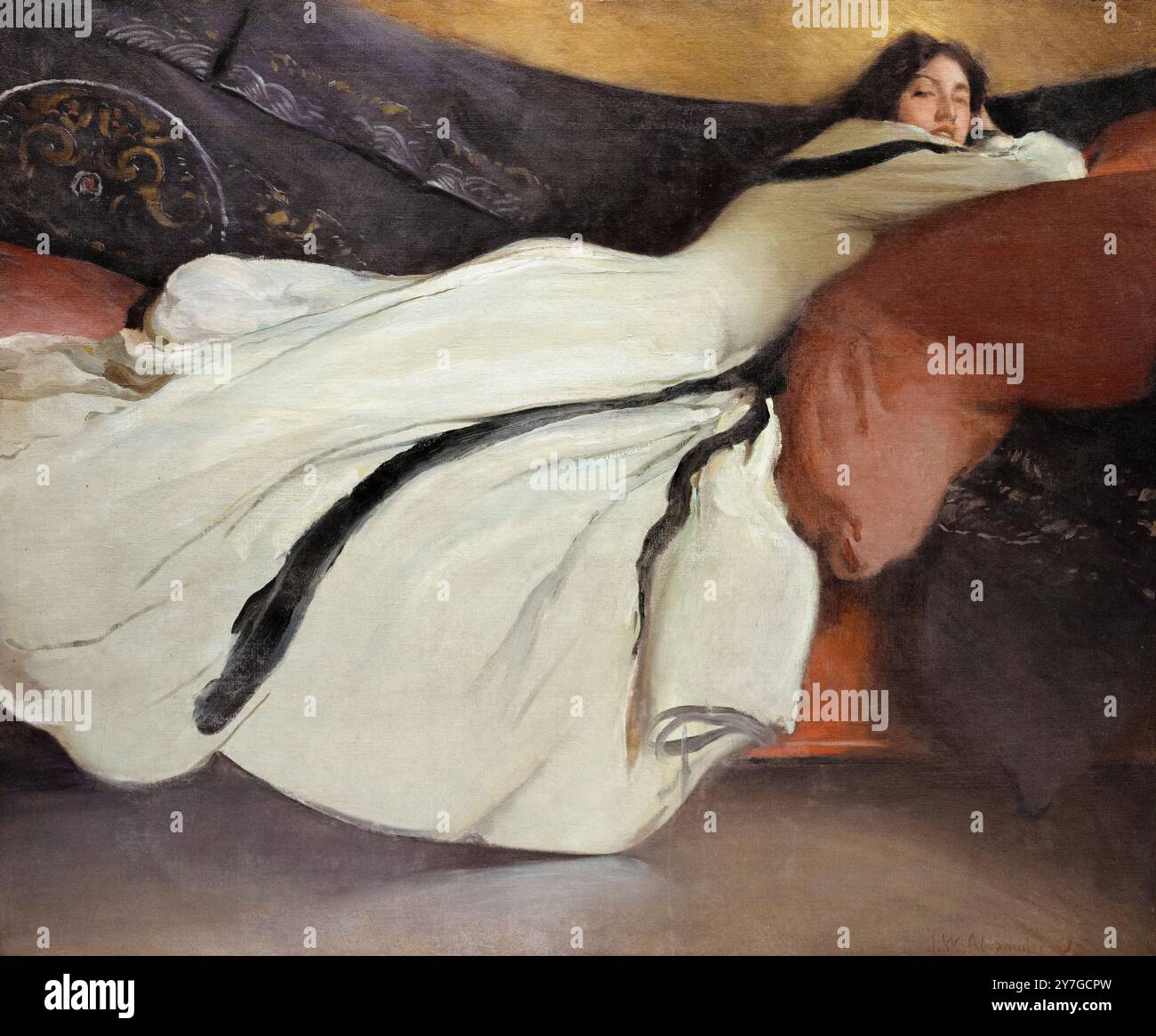 Portrait de John White Alexander, 'repos', huile sur toile, 1895 Banque D'Images