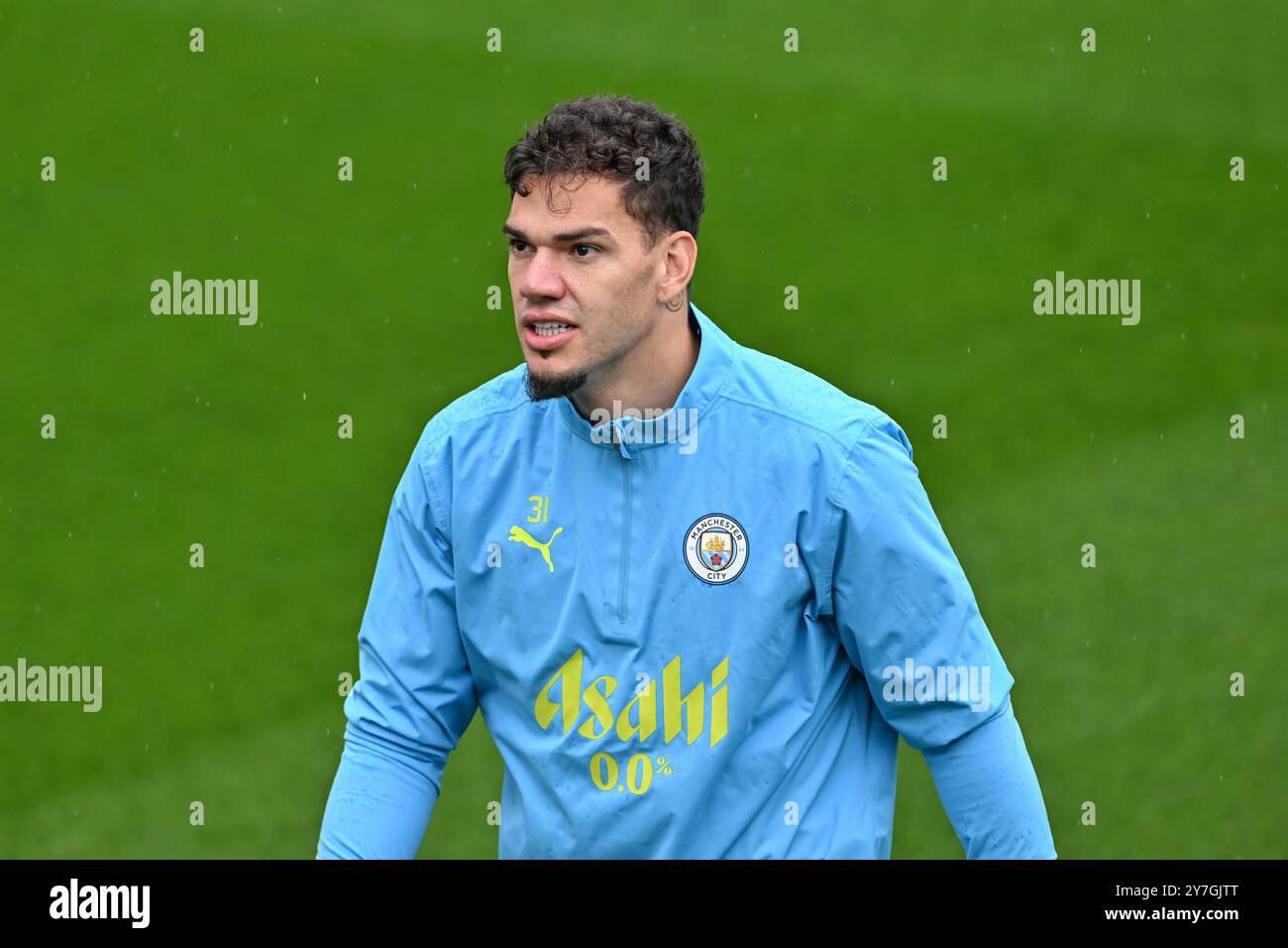 Ederson de Manchester City lors de la session de formation ouverte de Manchester City à Etihad Campus, Manchester, Royaume-Uni, 30 septembre 2024 (photo de Cody Froggatt/News images) Banque D'Images