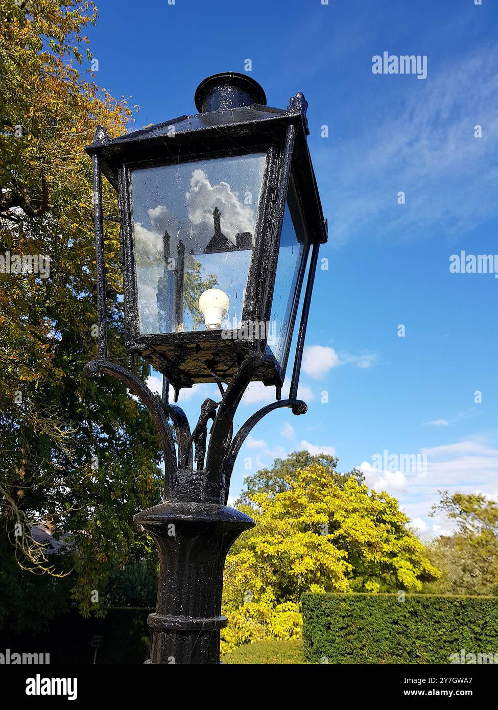 Gros plan d'un lampadaire de style traditionnel. Banque D'Images