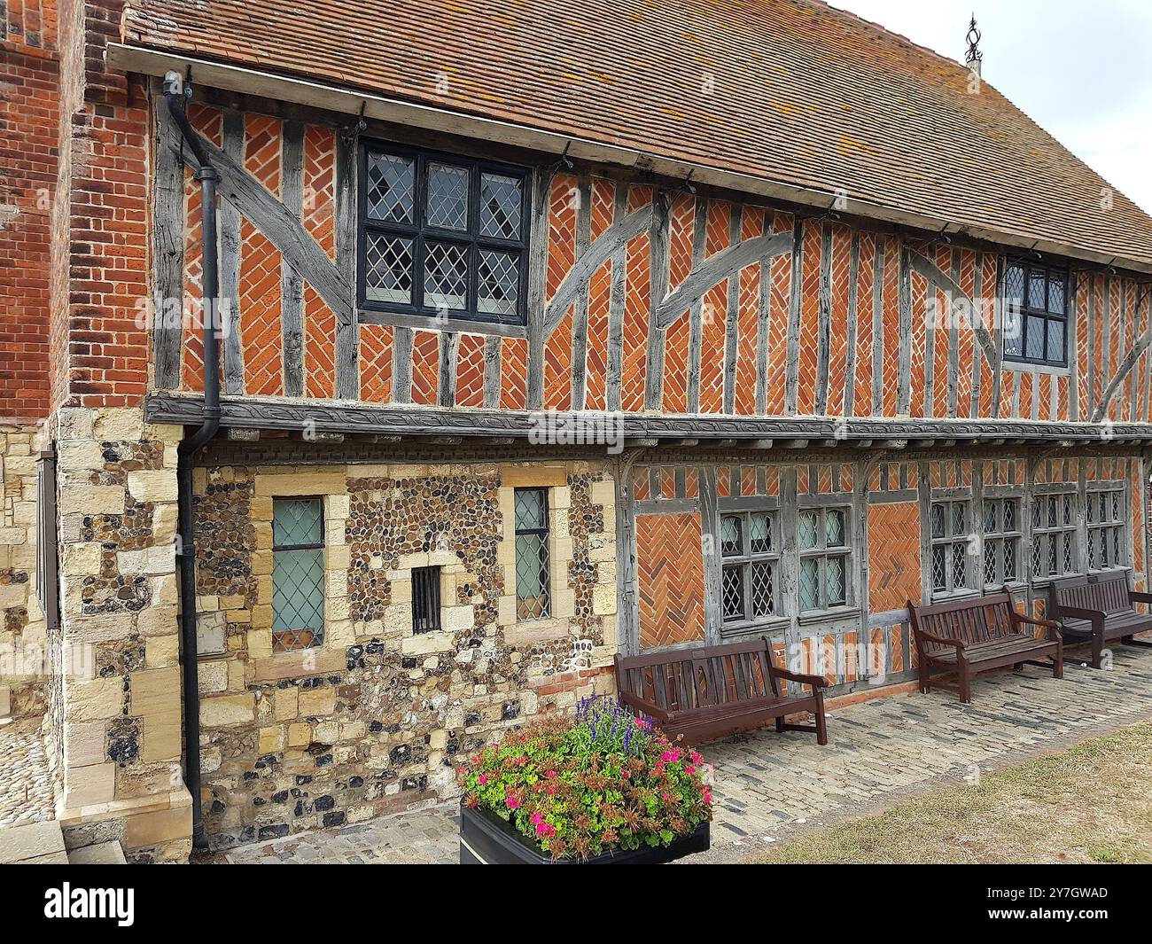 Un bâtiment médiéval dans le comté de Suffolk, Royaume-Uni. Banque D'Images
