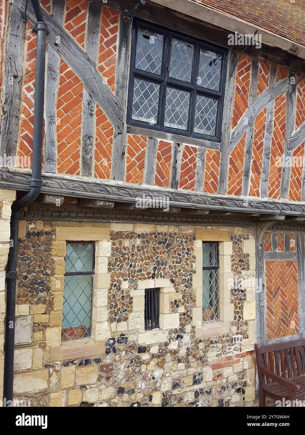Un bâtiment médiéval dans le comté de Suffolk, Royaume-Uni. Banque D'Images