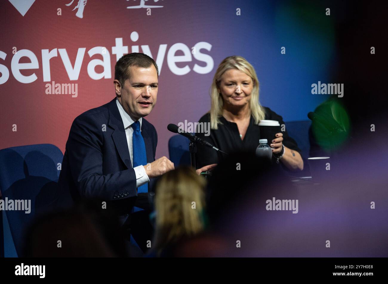 Birmingham, Royaume-Uni. 30 septembre 2024. Le candidat à la direction du Parti conservateur Robert Jenrichk, député, vu à la conférence. Le Parti conservateur est le deuxième plus grand parti politique du Royaume-Uni et se réunit à Birmingham pour sa conférence d'automne. Crédit : David Tramontan / Alamy Live News Banque D'Images