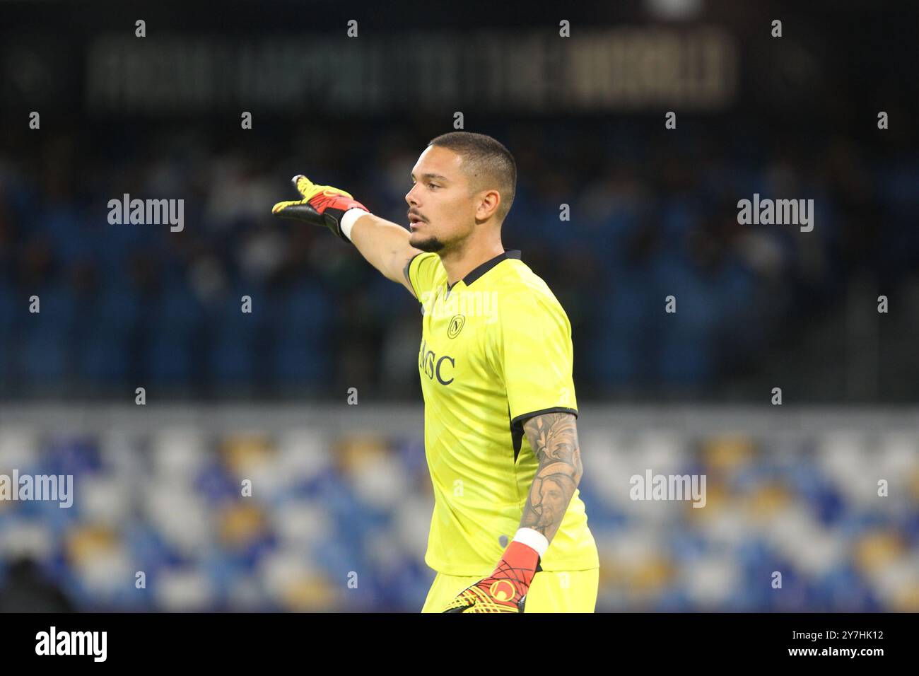 Naples, Italie. 29 septembre 2024. Elia Caprile lors d'un match de football entre SSC Napoli et AC Monza au Diego Armando Maradona Stadium à Naples. SSC Napoli gagne 2-0. (Photo de Salvatore Esposito/Pacific Press) crédit : Pacific Press Media production Corp./Alamy Live News Banque D'Images