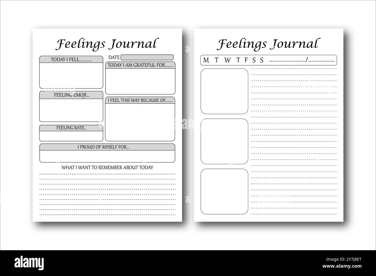 Feelings Journal KDP Interior Design Illustration de Vecteur