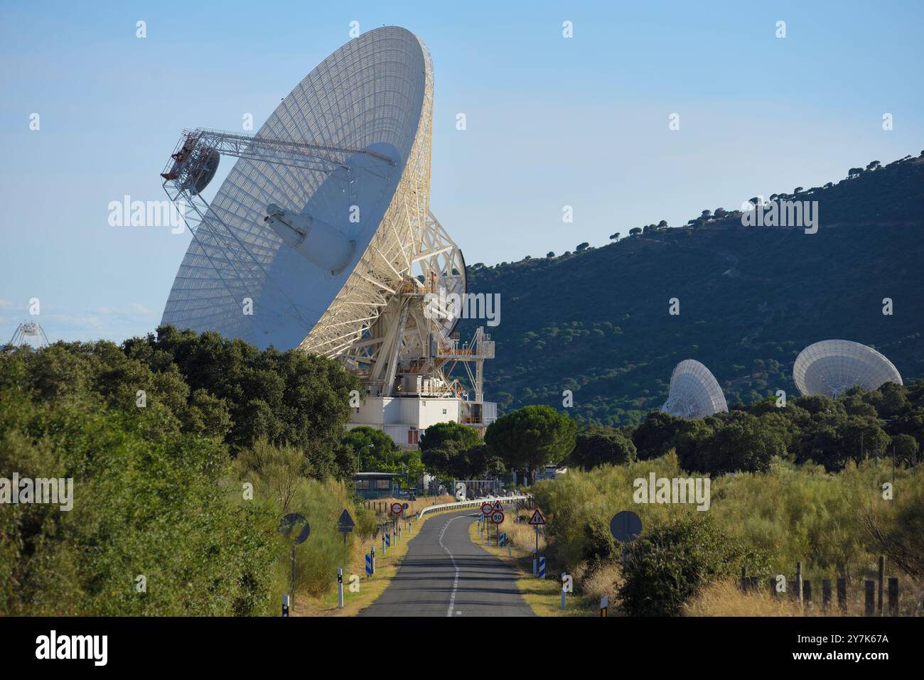 Madrid Deep Space communication Complex, la station satellite de la NASA à Robledo de Chavela, Communauté de Madrid. Banque D'Images