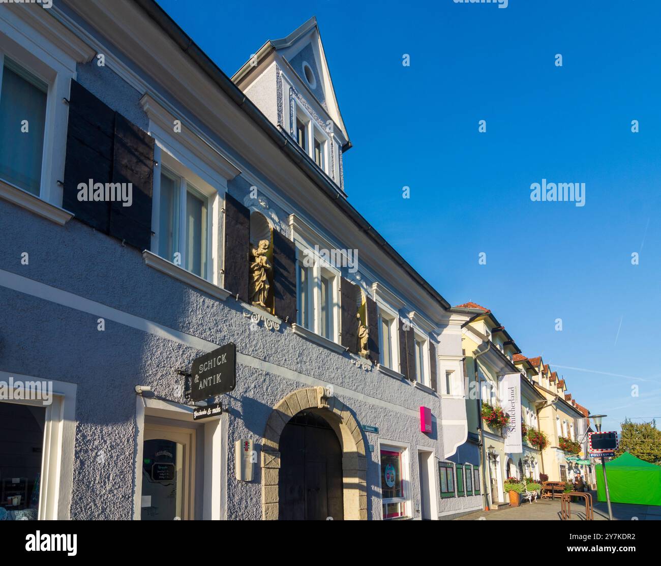 Stainz : Maison au Square Hauptplatz à Süd-Steiermark, Steiermark, Styrie, Autriche Banque D'Images