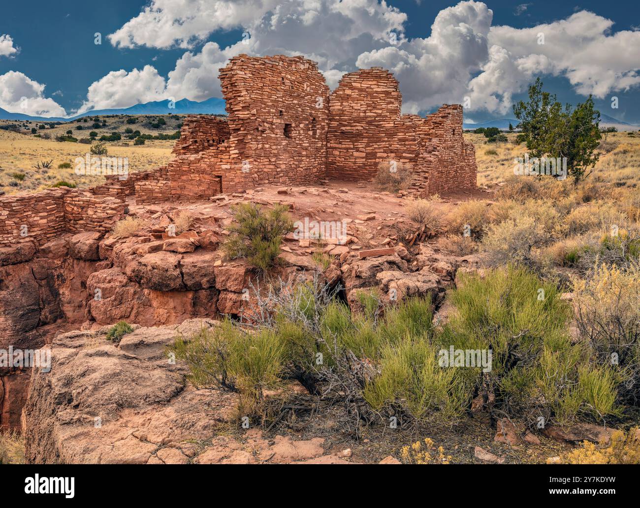 Fort de 800 ans, les ruines du Canyon Wupatki National Monument, Arizona Banque D'Images