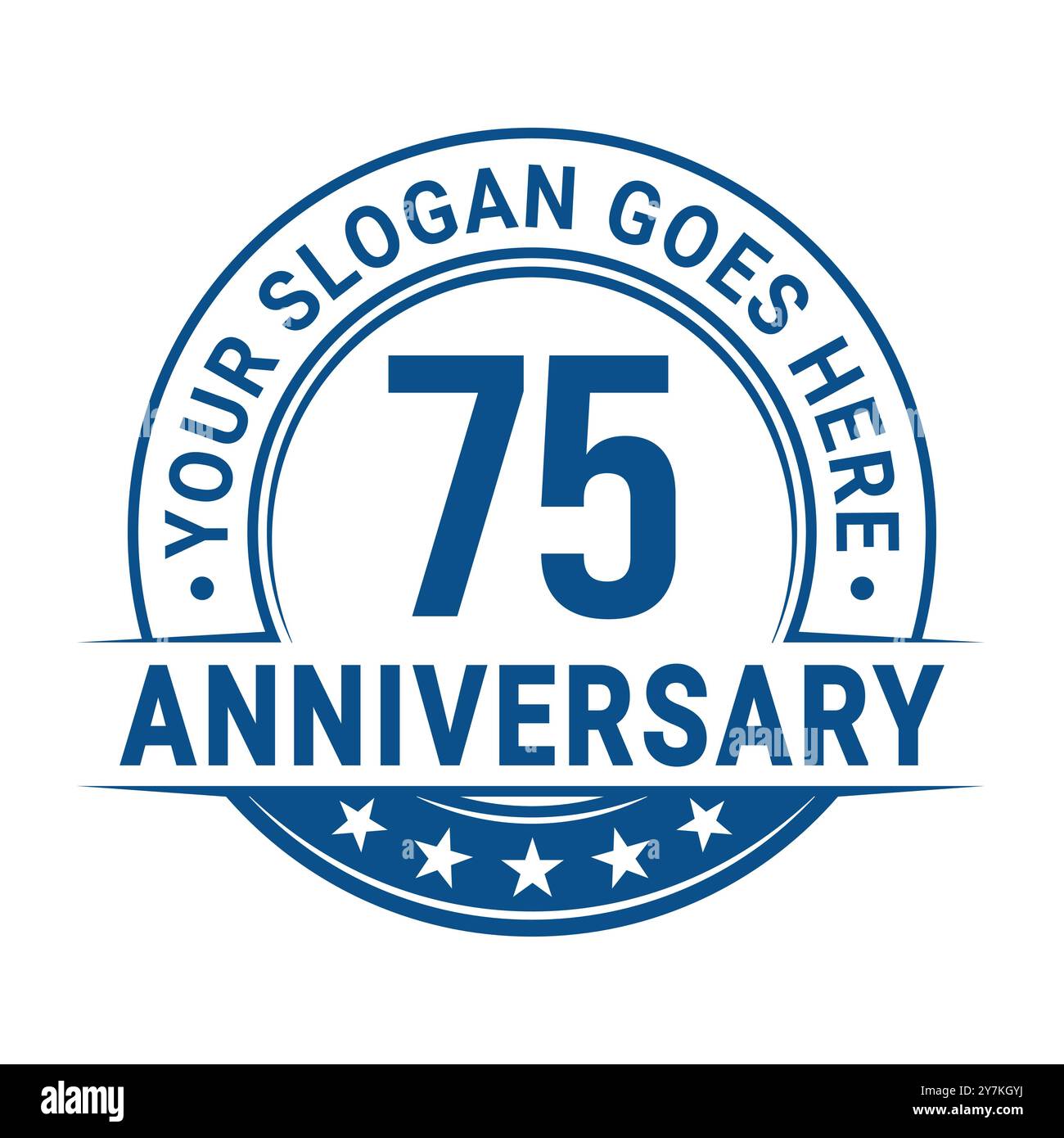 modèle de conception de logo anniversaire de 75 ans. 75e anniversaire célébrant le logotype. Vecteur et illustration. Illustration de Vecteur