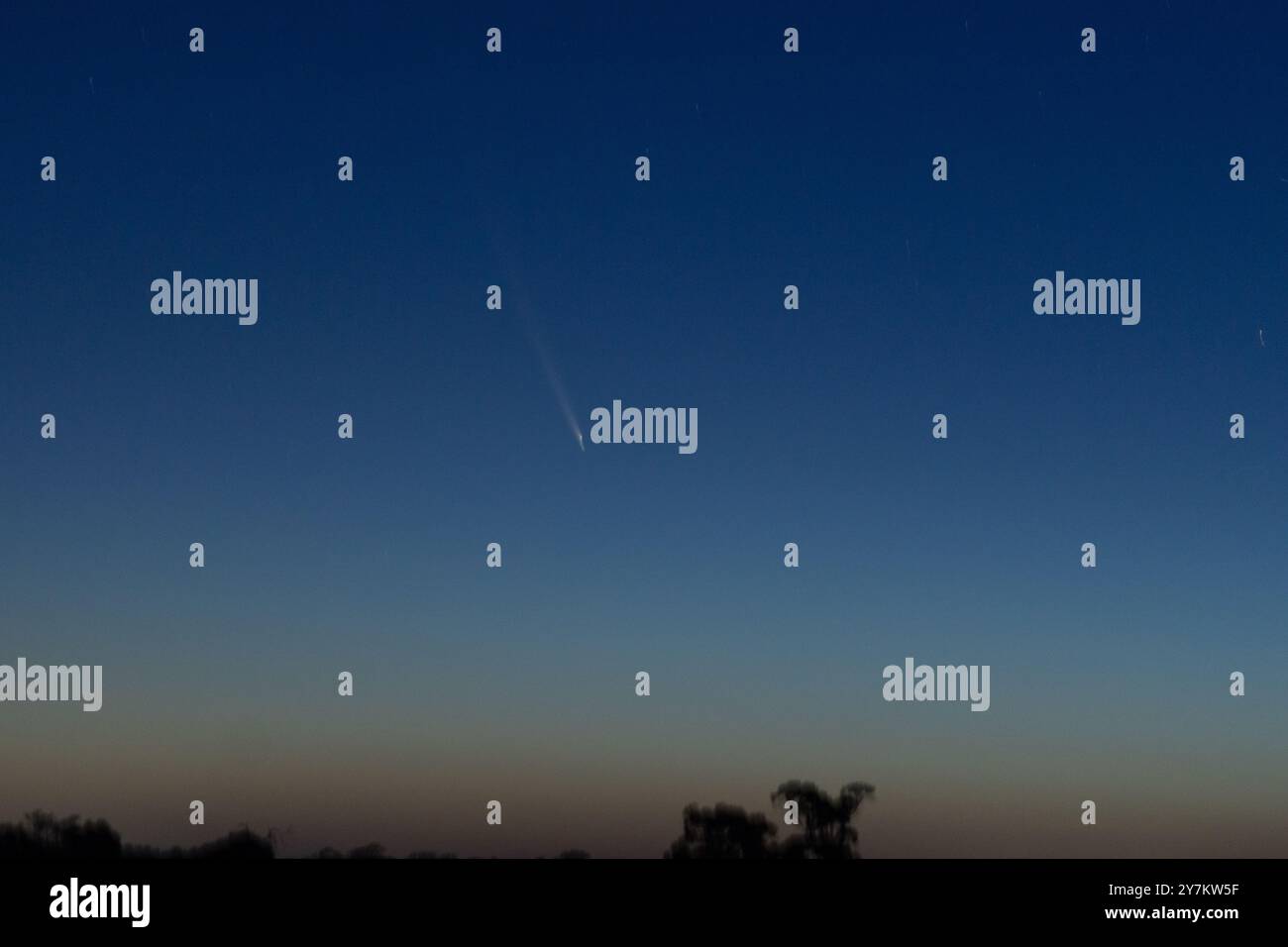 Cooma, Victoria, Australie, 1er octobre 2024 ; Comet, C/2023 A3 Tsuchinshan-ATLAS capturé dans le ciel tôt le matin environ une heure avant le lever du soleil crédit P.j.Hickox/Alamy Live News Banque D'Images