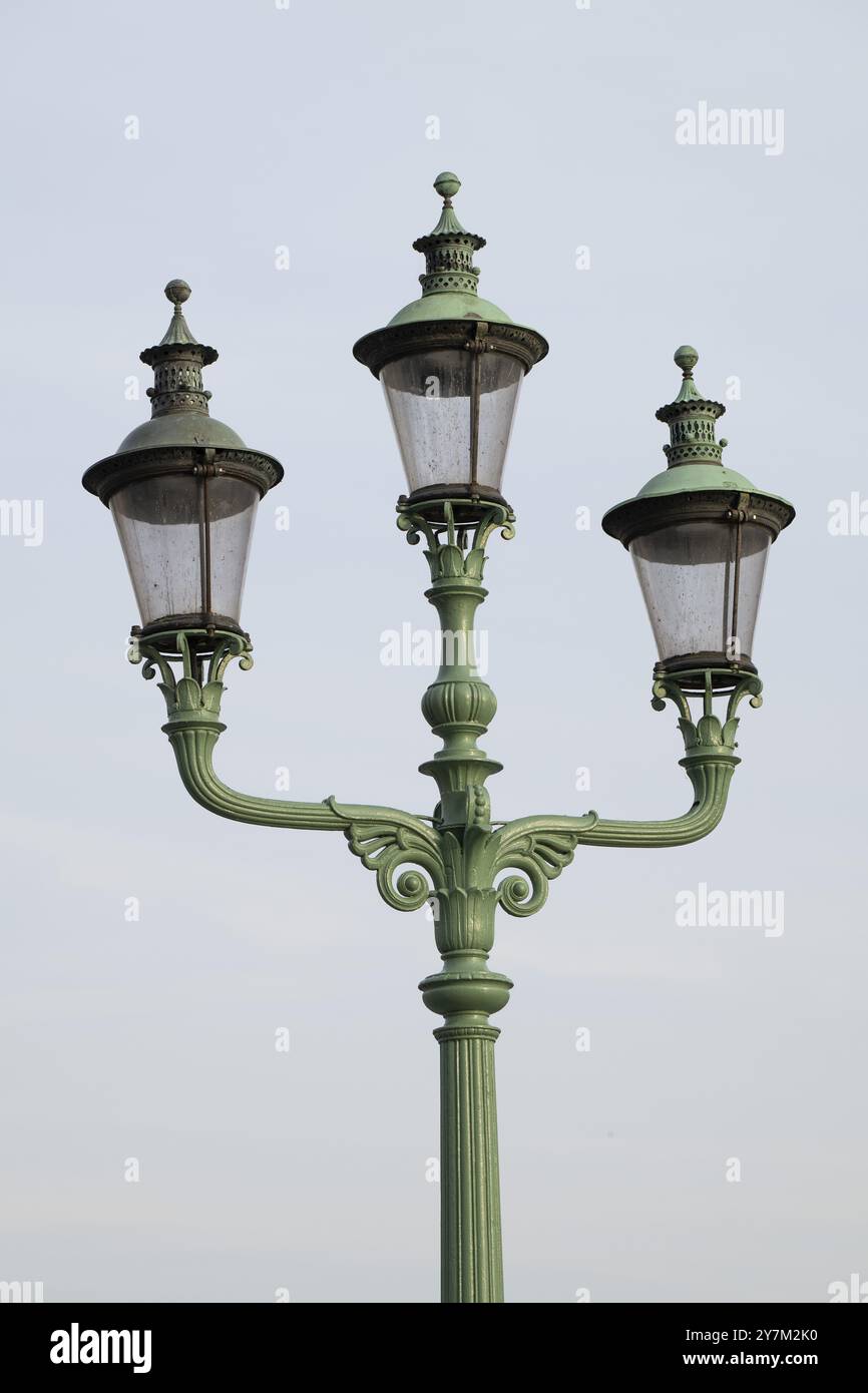 Lampadaires historiques, Hojbro Plads, Ved Stranden, Copenhague, Danemark, Europe Banque D'Images