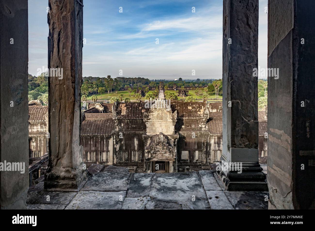 Intérieur d'Angkor Wat, Siem Reap, Cambodge Banque D'Images