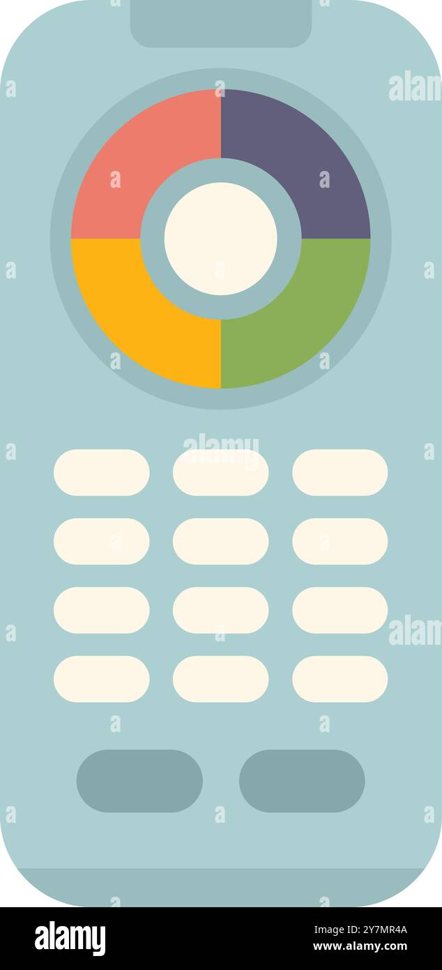 Télécommande Smart tv moderne avec boutons de couleur, montrant les boutons de navigation et de menu Illustration de Vecteur