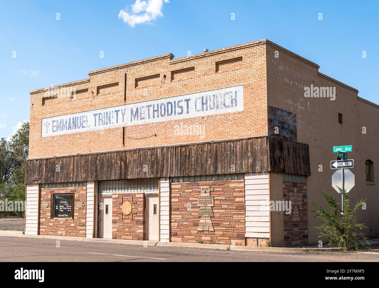L'église méthodiste Emmanuel Trinity sur Lewis Avenue à Ash Fork, Arizona, États-Unis Banque D'Images