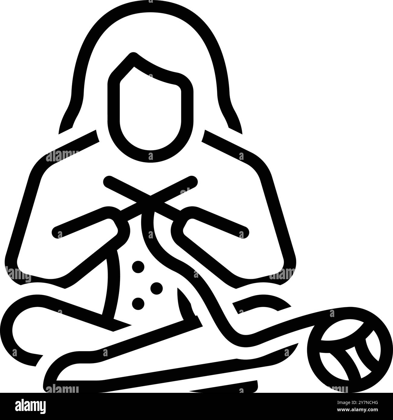 Icône pour tricoter, laine Illustration de Vecteur