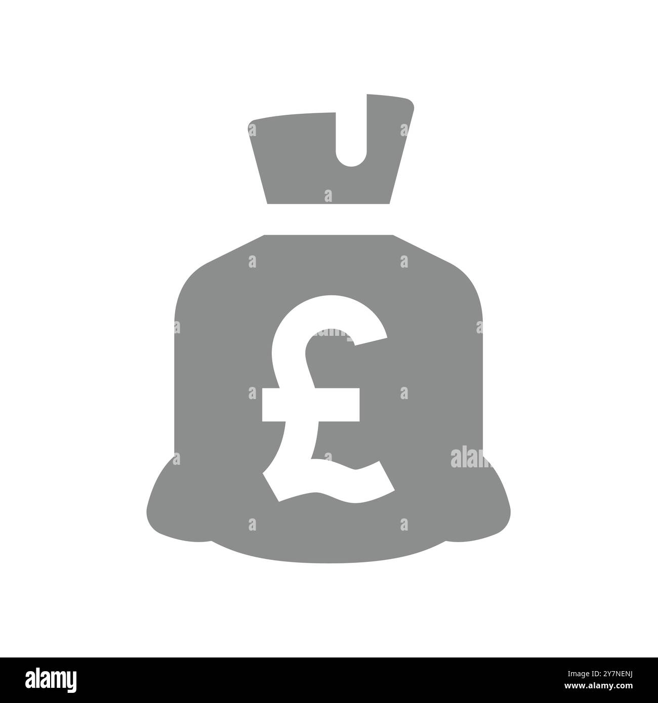 Sac d'argent avec symbole de livre. Icône de vecteur de sac de livre britannique. Illustration de Vecteur