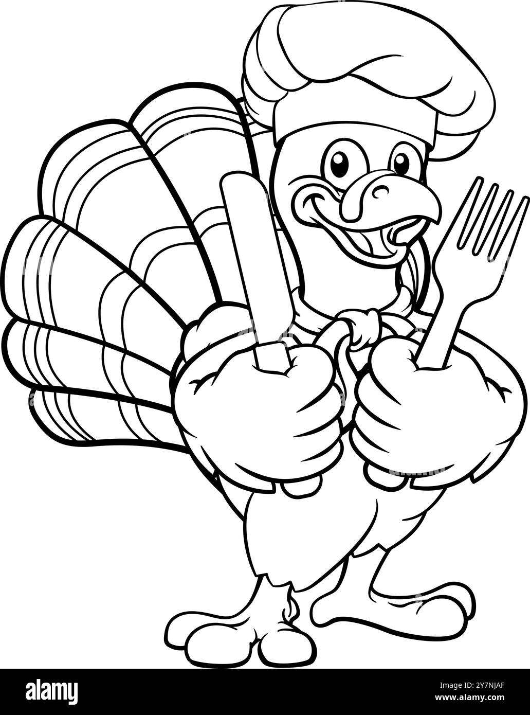 Turquie Thanksgiving Cartoon Bird Christmas Mascot Illustration de Vecteur