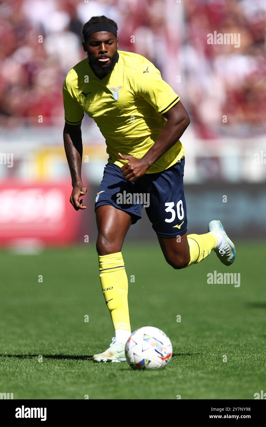 Nuno Tavares du SS Lazio en action lors du match de Serie A entre le Torino FC et le SS Lazio au Stadio Olimpico le 29 septembre 2024 à Turin, Italie . Banque D'Images