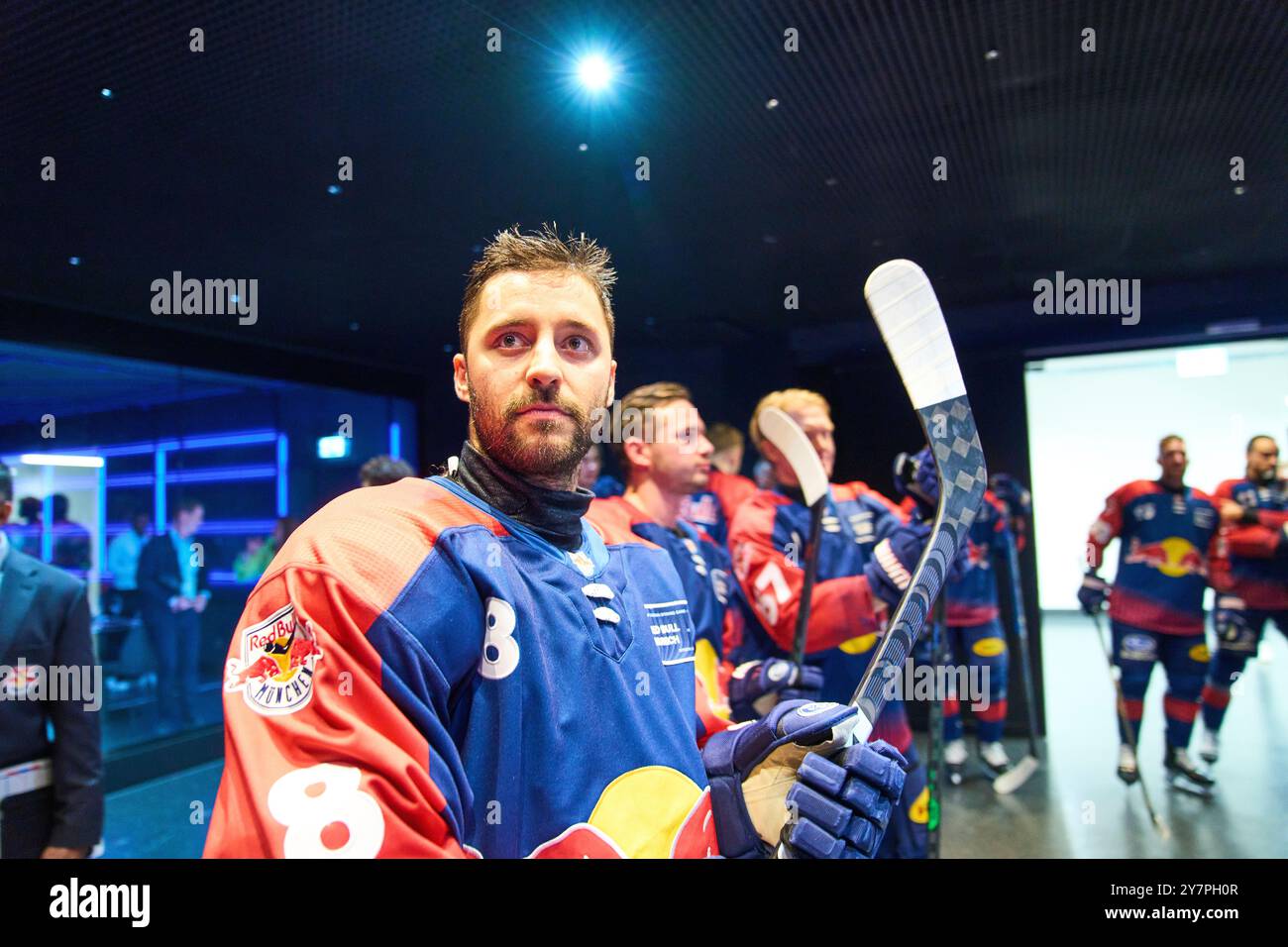 Tobias Rieder, EHC RB MUC 8 dans le match amical du Global Series Challenge EHC RB MUENCHEN - BUFFALO SABRES 0-5 au SAP Garden à Munich, Allemagne, le 27 septembre 2024. Saison 2024/2025, journée x, photographe : Peter Schatz Banque D'Images