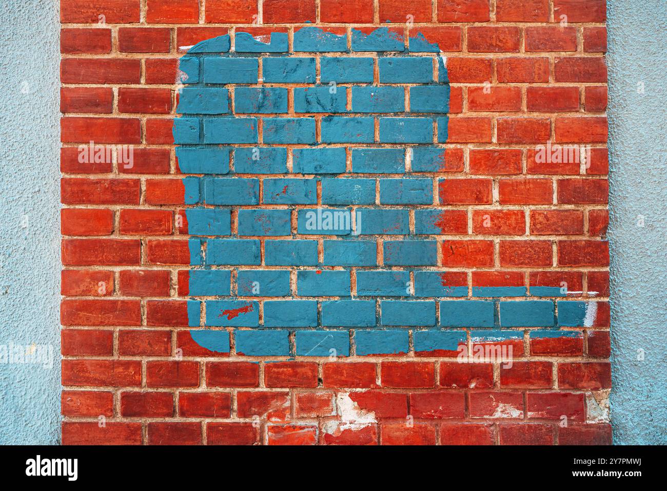 Mur de briques peintes grises comme fond abstrait et texture Banque D'Images