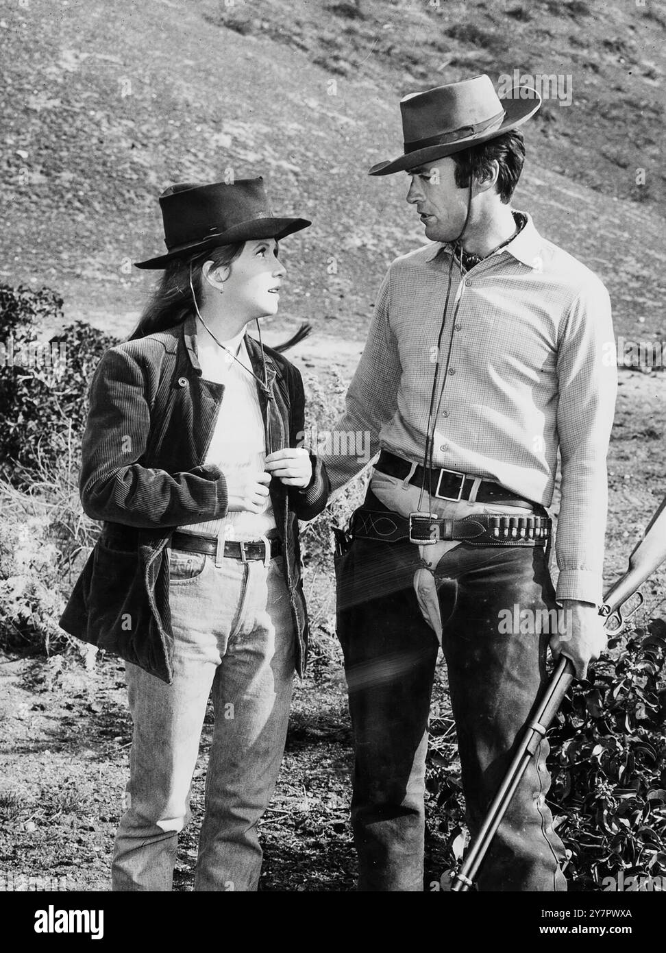 Rawhide (CBS TV-show, 1965) Clint Eastwood et Julie Harris dans 'The Calf Women' épisode 9' Banque D'Images