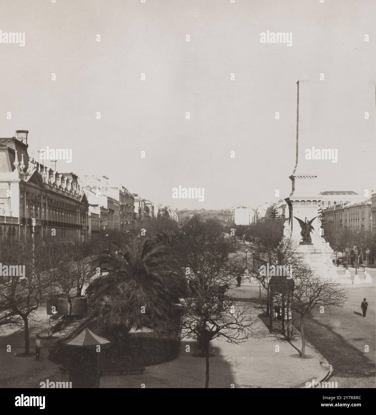 Photographie vintage de Liberty Avenue, Lisbonne, Portugal. 1907 Banque D'Images