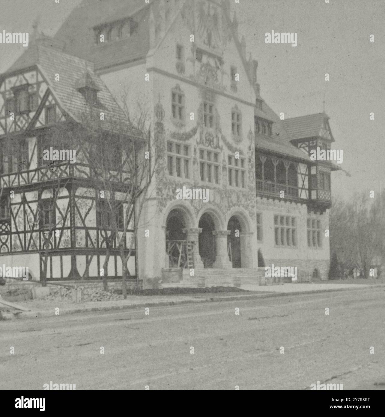 Photo vintage du bâtiment du gouvernement de l'Allemagne, exposition universelle, Chicago, États-Unis. 1893 Banque D'Images