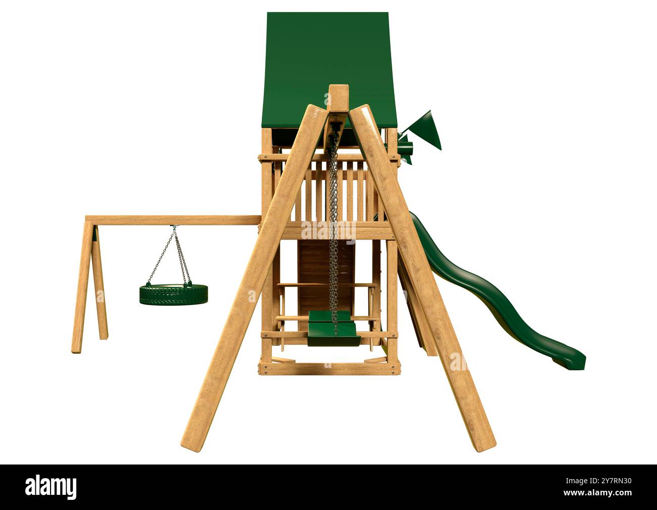 Rendu 3D d'une aire de jeux pour enfants isolé sur fond blanc Banque D'Images