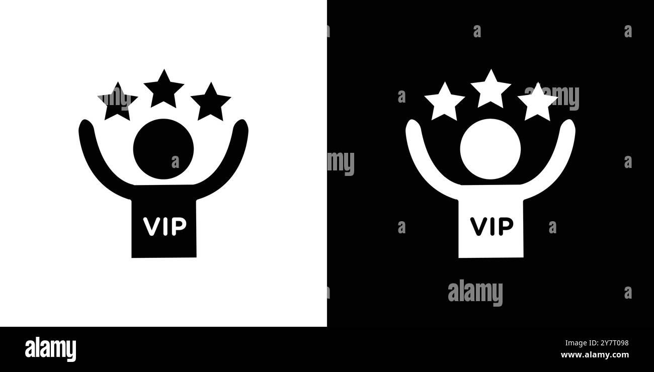 Marque de logo de ligne vectorielle d'icône de personne VIP ou style de contour de collection de jeu de symboles Illustration de Vecteur
