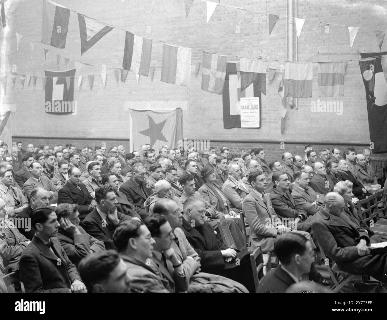 Vue du public à la conférence fruits et légumes , Sittingbourne . 1er mars 1948 Banque D'Images