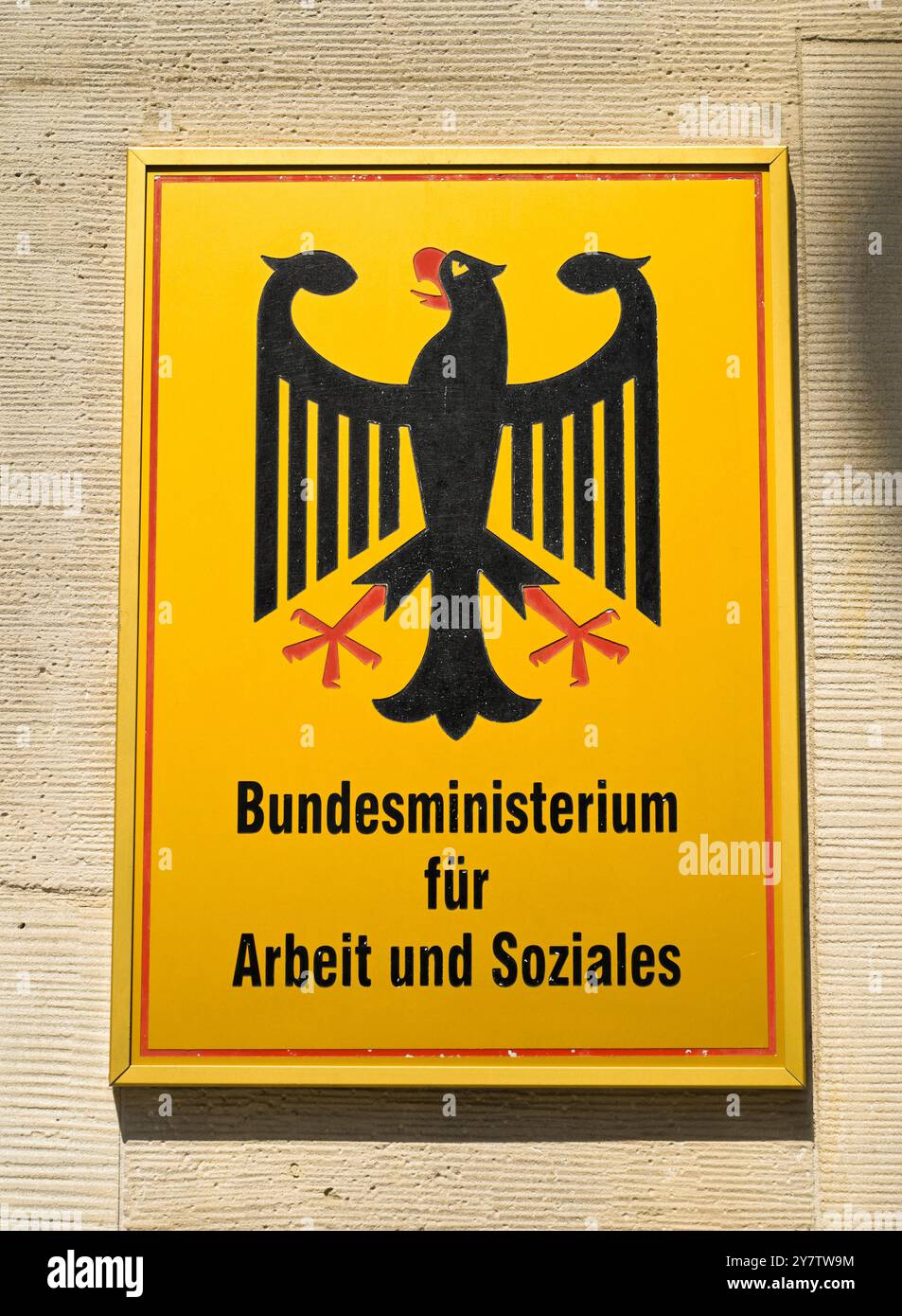 Schild, Ministère fédéral du travail et des affaires sociales, Mitte, Berlin, Allemagne, Bundesministerium für Arbeit und Soziales, Allemagne Banque D'Images