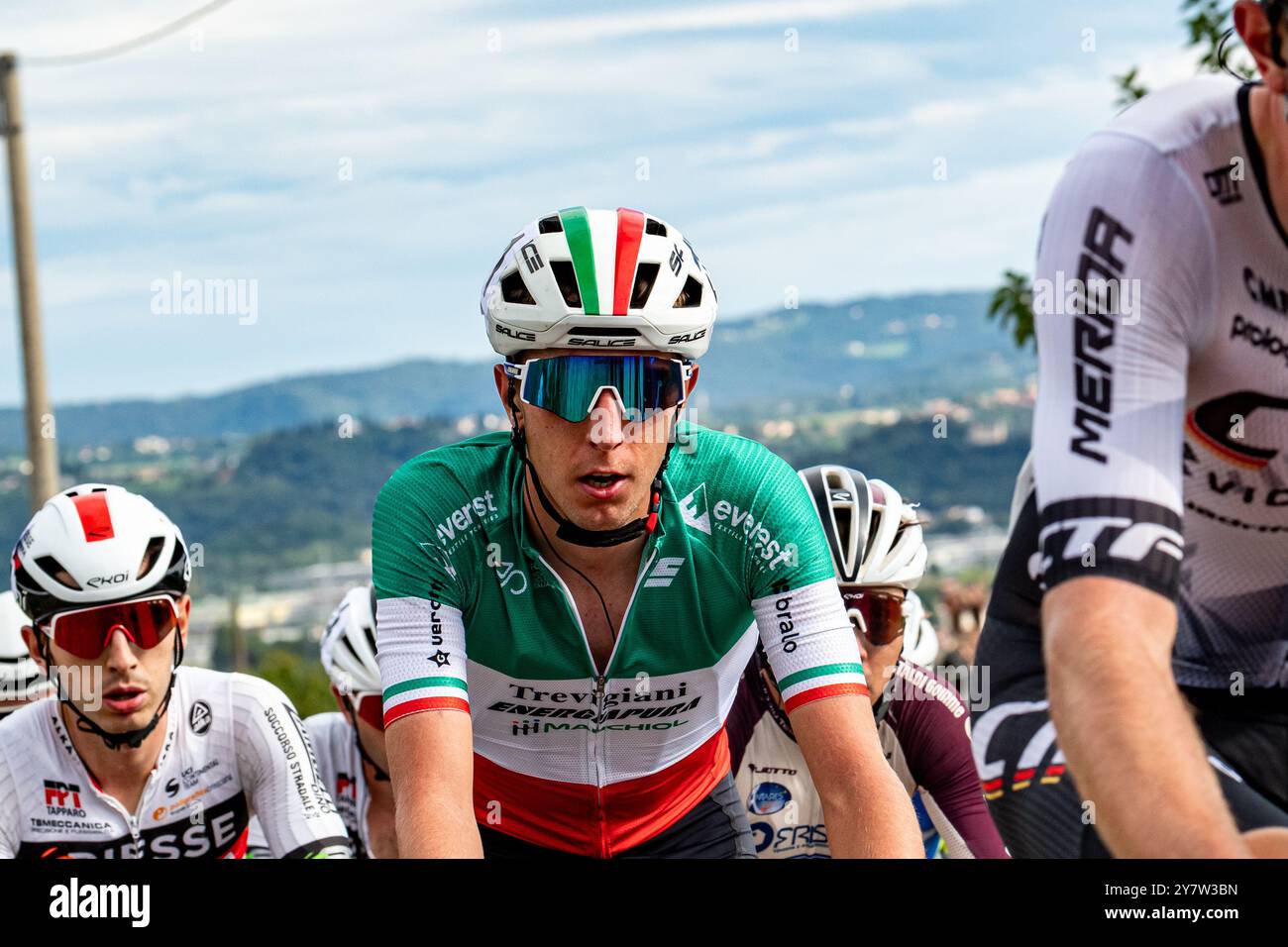 Edoardo Zamperini - UC Trevigiani dans le maillot de champion national Banque D'Images