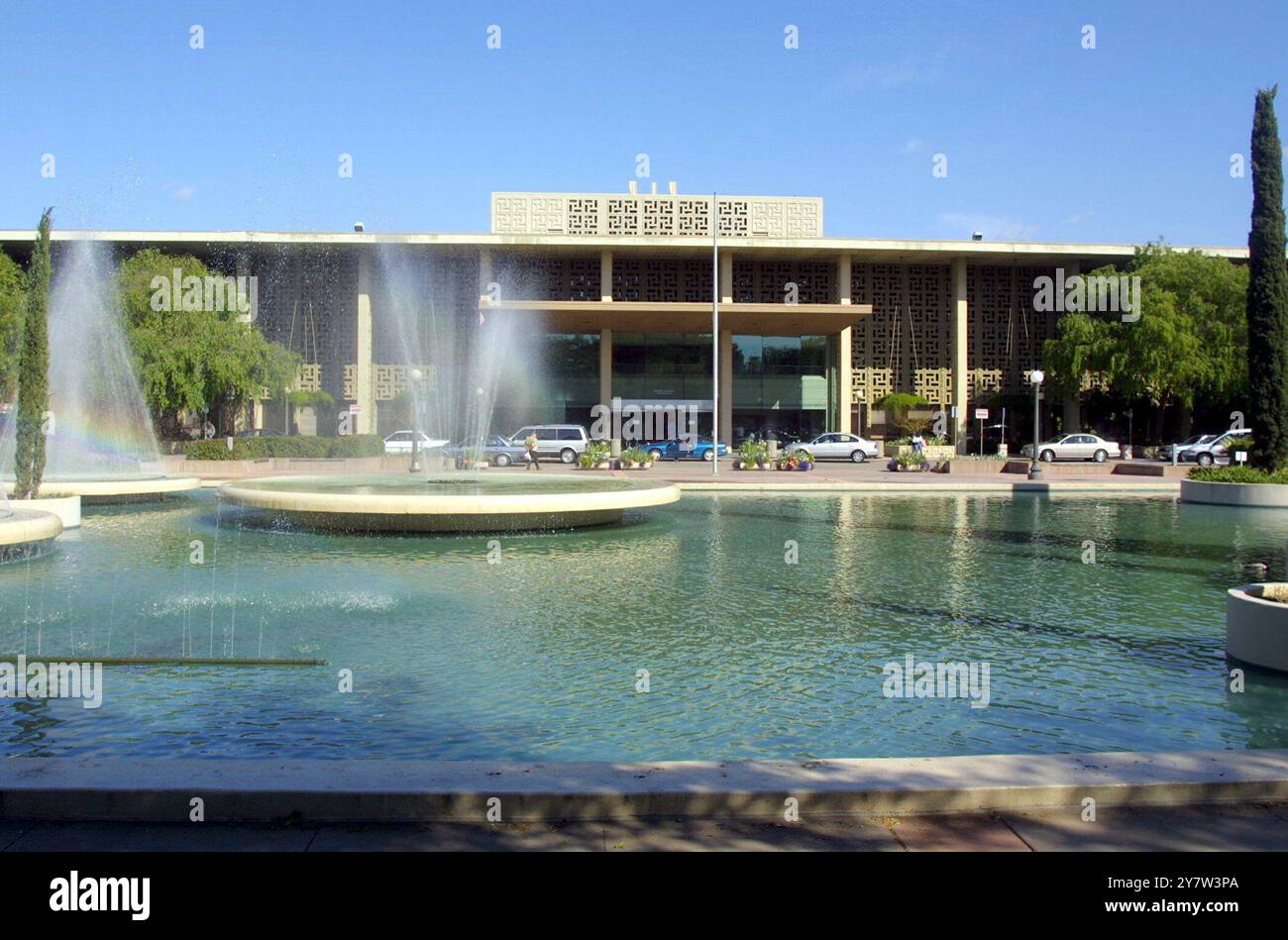 Stanford, Californie -- le front du centre médical de Stanford Unviersity. Banque D'Images