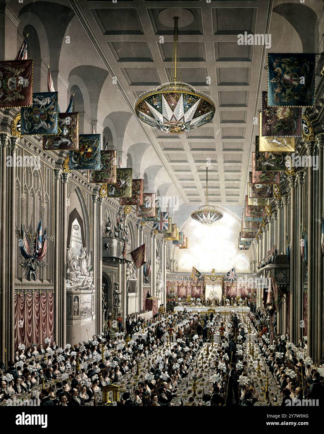 Banquet royal au Guildhall, novembre 1837 (litho) par T. Dighton - banquet en présence de la reine Victoria, reine de Grande-Bretagne et d'Irlande (1819-1901) ©TopFoto Banque D'Images