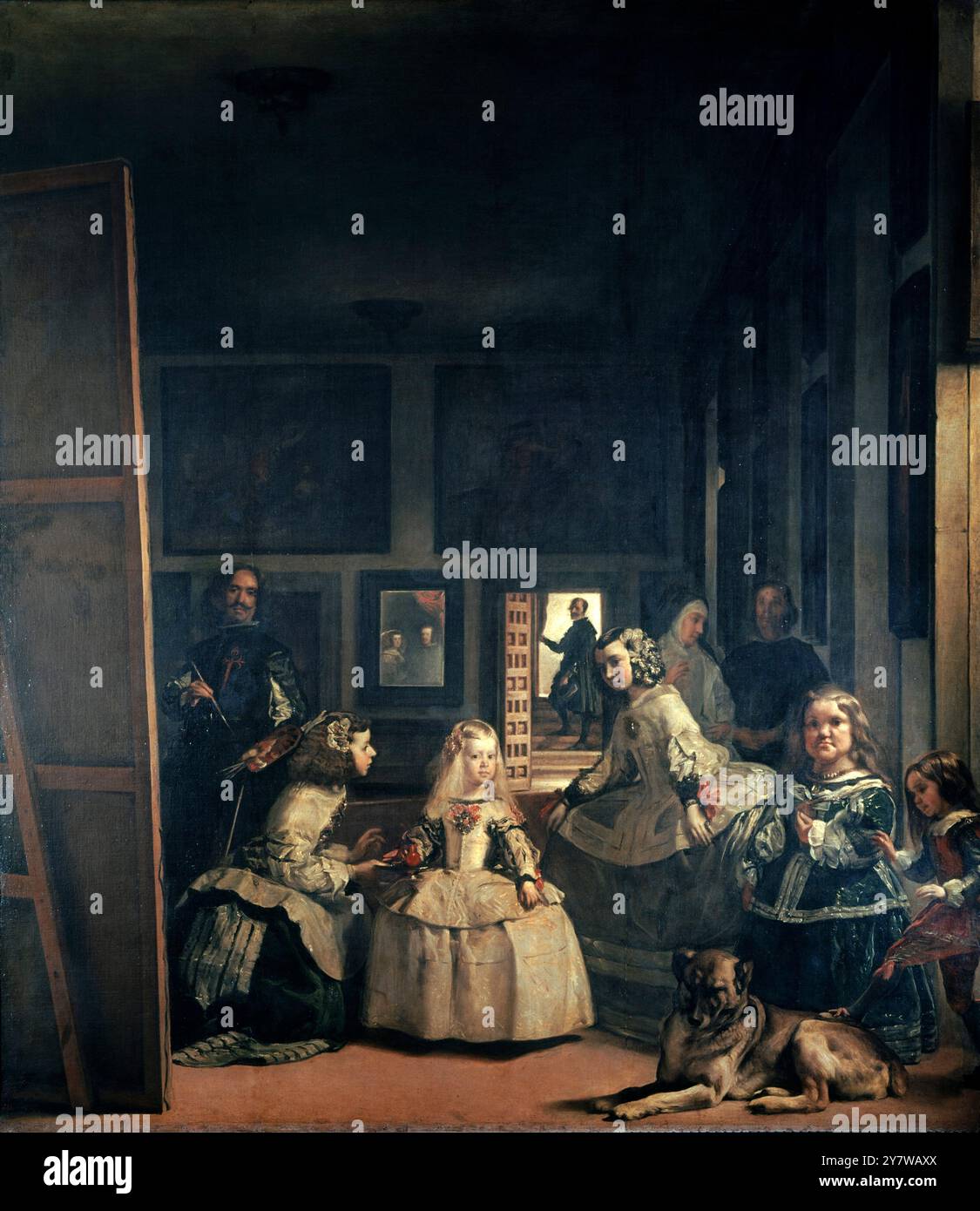 Las Meninas (représentant la famille de Philippe IV (1605-65) d'Espagne par Velasquez, Diego Rodriguez de Silva y (1599-1660) Prado, Madrid, Espagne ©TopFoto Banque D'Images