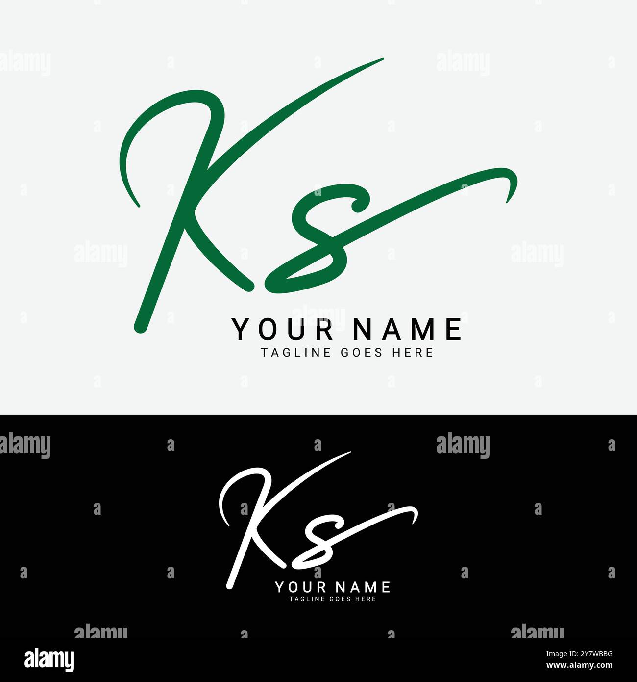 K, S, KS lettre initiale logo. Logo de signature manuscrite Alphabet KS Illustration de Vecteur