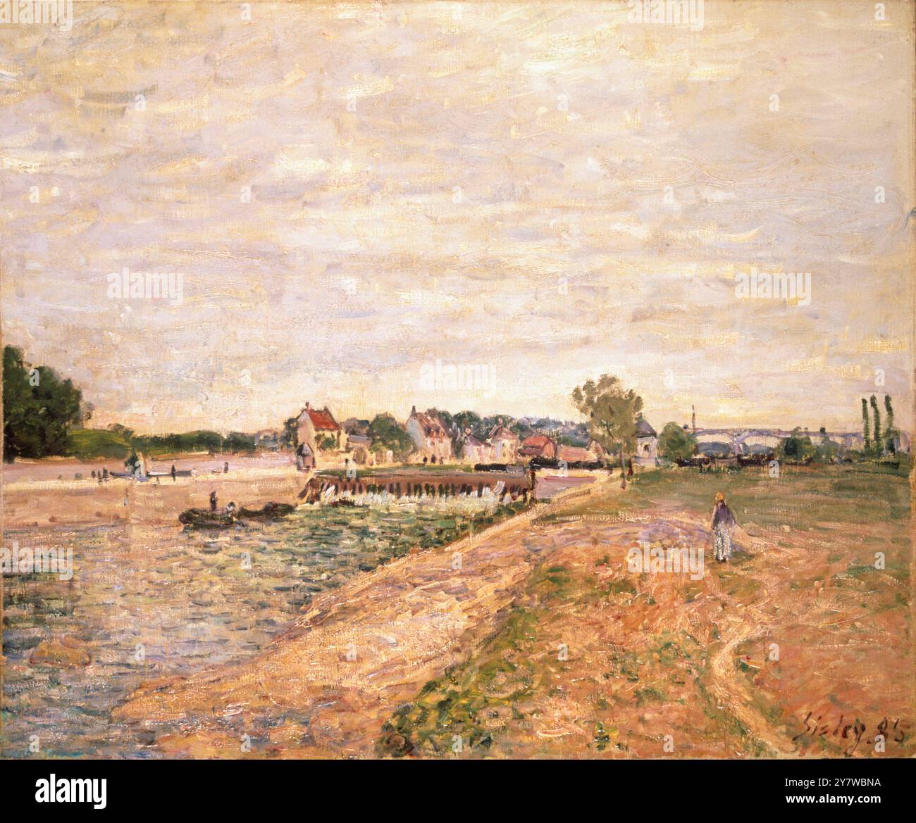 Saint-Mammes - 1885 par Alfred Sisley (1839-99) Christies, Londres Alfred Sisley (30 octobre 1839 - 29 janvier 1899) était un peintre paysagiste français. ©TopFoto Banque D'Images