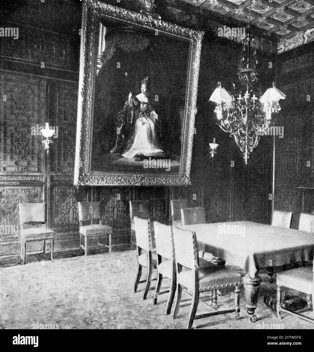 La salle à manger de la légation britannique à Pékin , en Chine , pendant le siège de la rébellion des Boxers . 1900 Banque D'Images