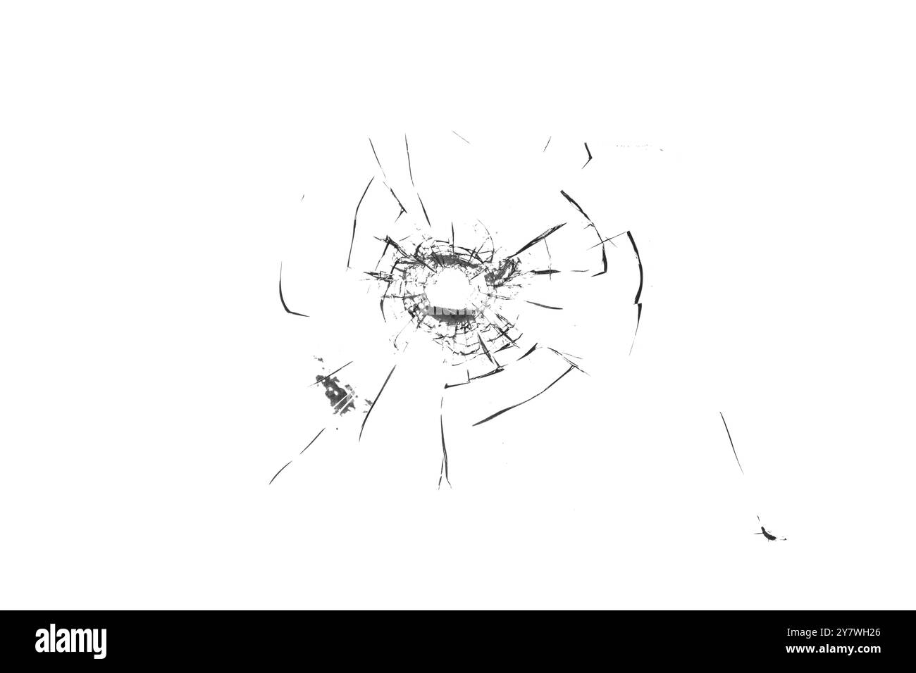 Texture de verre cassé sur un fond transparent Banque D'Images