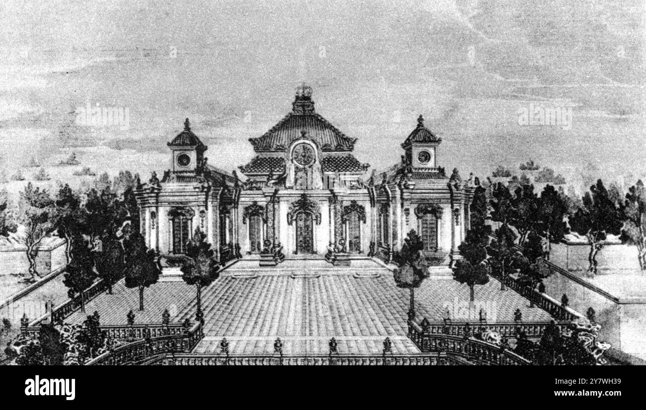 Palais de Yuan Ming Yuan , Pékin , Chine . En 1786 : Yuan Ying Kuan ( ' vue sur la mer lointaine ' ). 16 juillet 1927 Banque D'Images