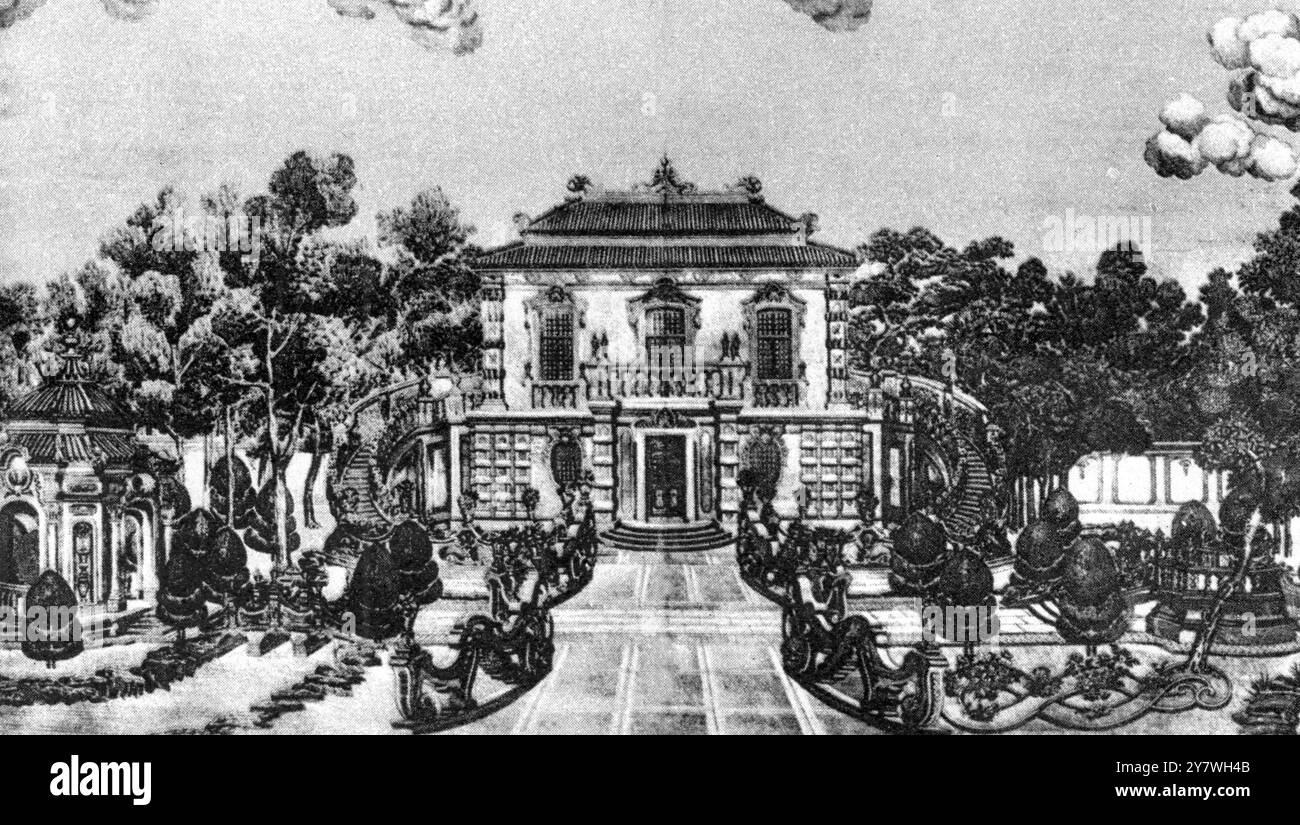 Palais de Yuan Ming Yuan , Pékin , Chine . En 1786 : Fang Wai Kuan ( ' la place qui regarde la maison ' ). 16 juillet 1927 Banque D'Images