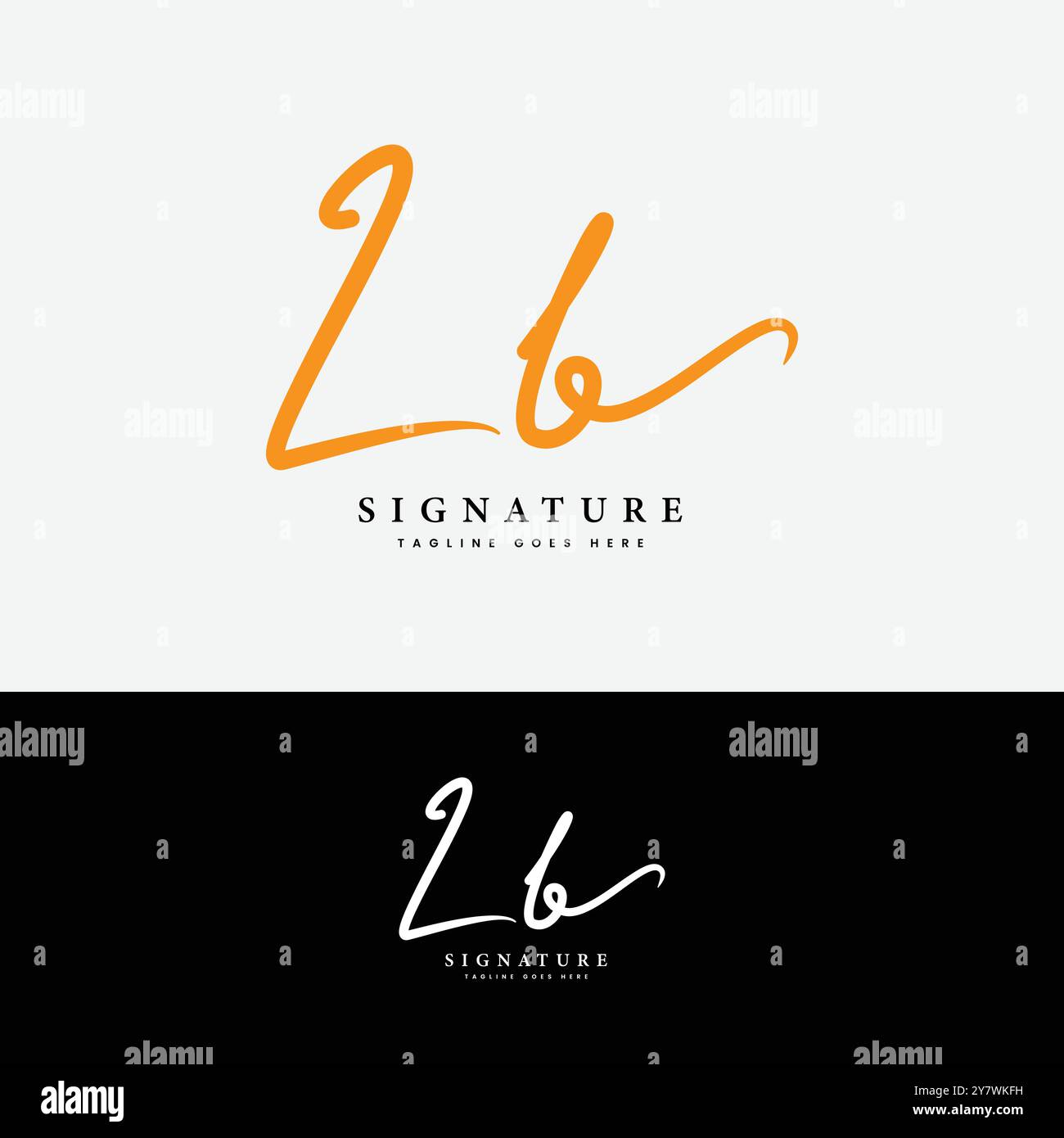 L, B, LB lettre initiale logo. Logo de signature manuscrite Alphabet LB Illustration de Vecteur