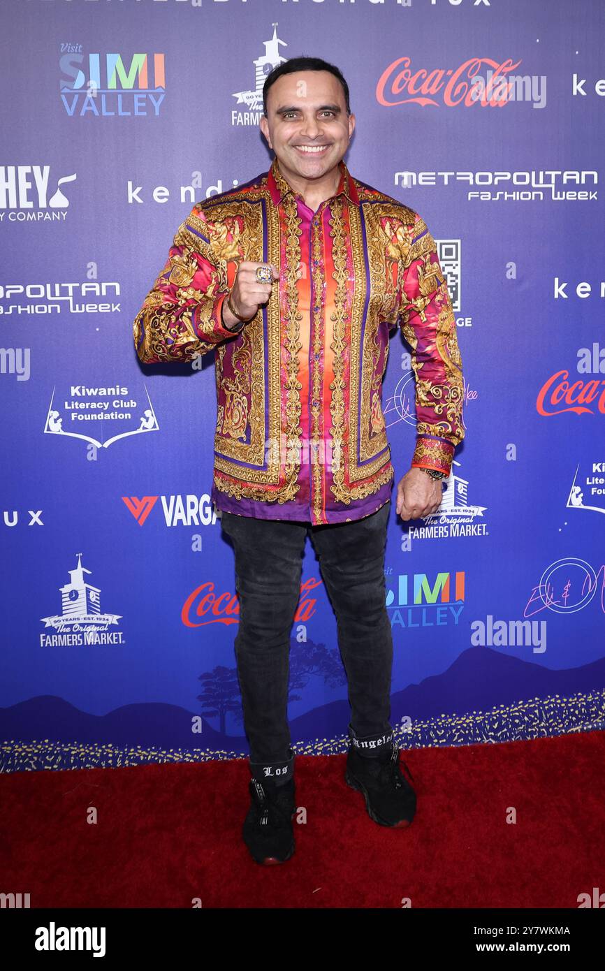 Simi Valley, Californie, États-Unis. 28 septembre 2024. Rehan Jalali assiste au 12e gala annuel de clôture de la Metropolitan Fashion week Los Angeles à la bibliothèque présidentielle Ronald Reagan et au musée de Simi Valley, en Californie. Crédit : Sheri Determan Banque D'Images