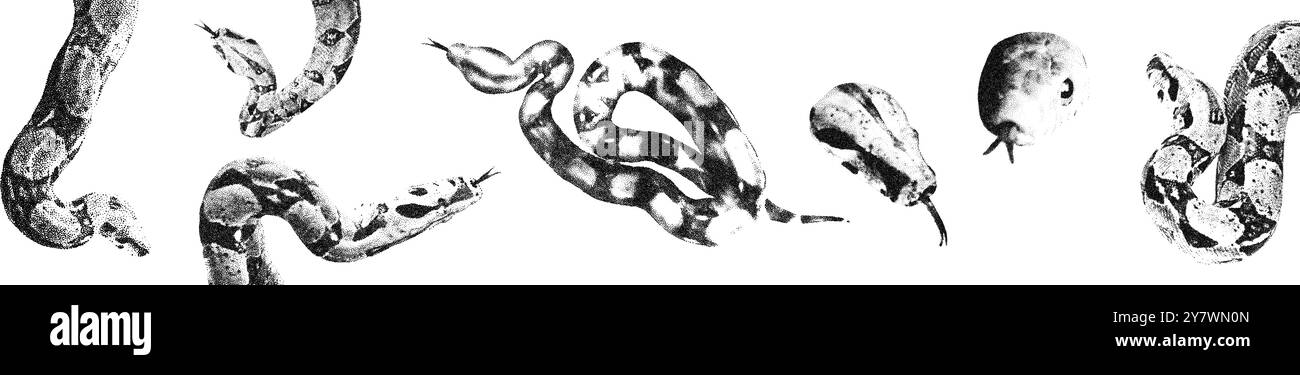 Illustration vectorielle d'éléments à effet stipple demi-teinte tendance Illustration de Vecteur