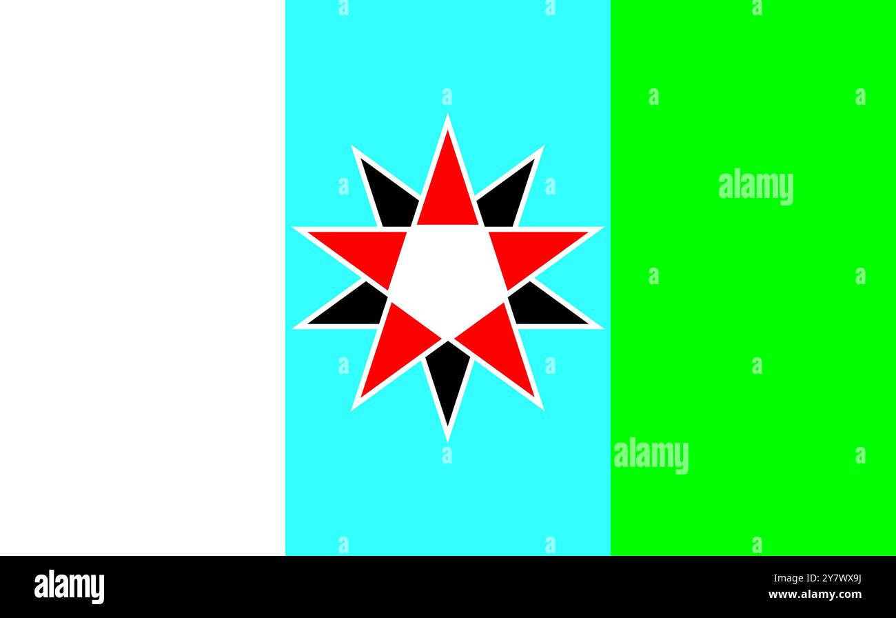 Drapeau de la ville de Charlotte Amalie, Îles Vierges américaines, USA, couleurs et proportions originales. Illustration. Illustration de Vecteur