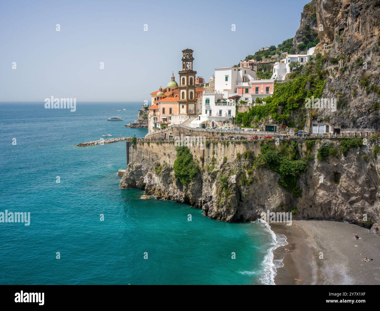 Vue d'Atrani, Atrani, côte amalfitaine, Campanie, Italie du Sud, Italie, Europe, Méditerranée Banque D'Images