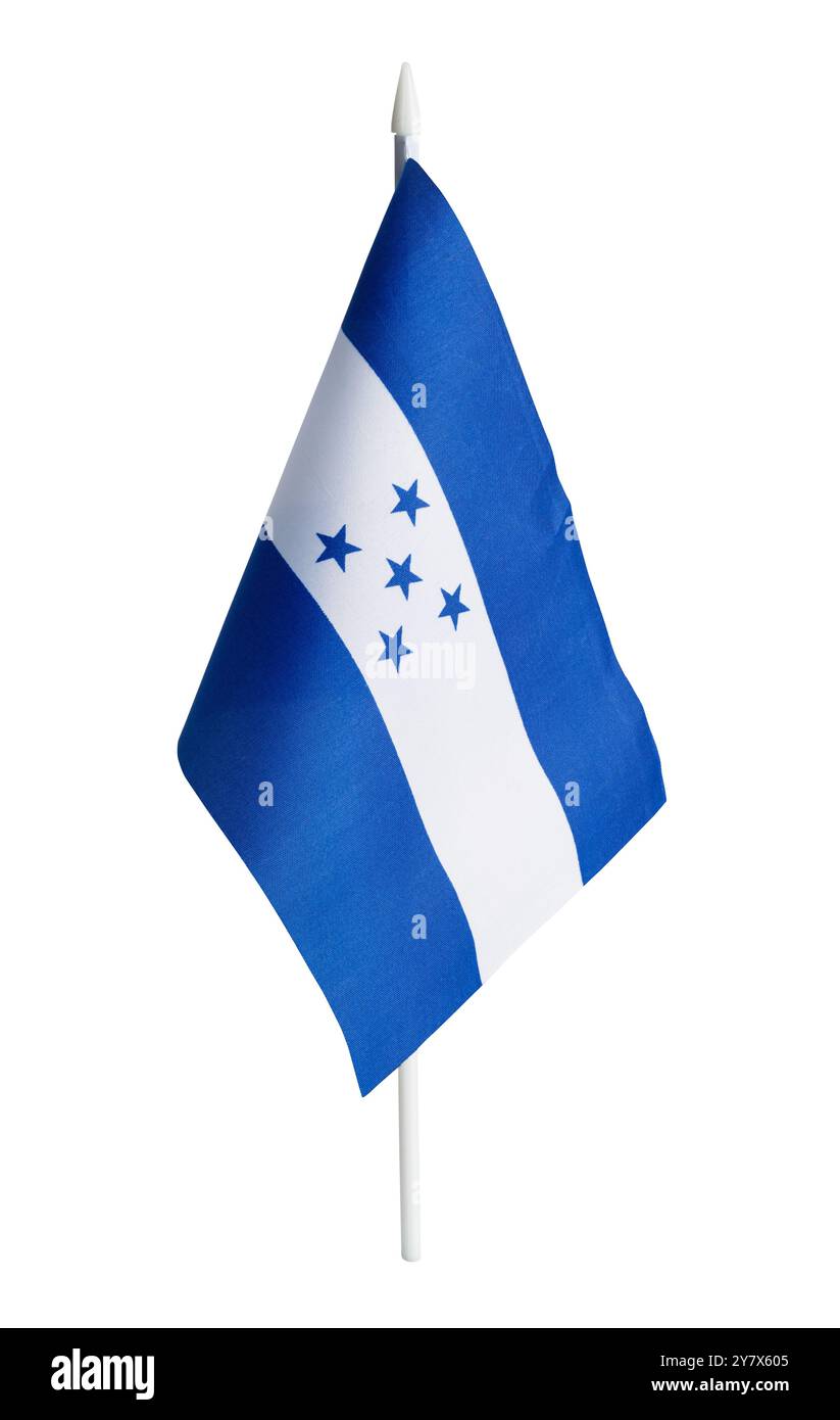 Drapeau de bureau Honduras découpé sur blanc. Banque D'Images
