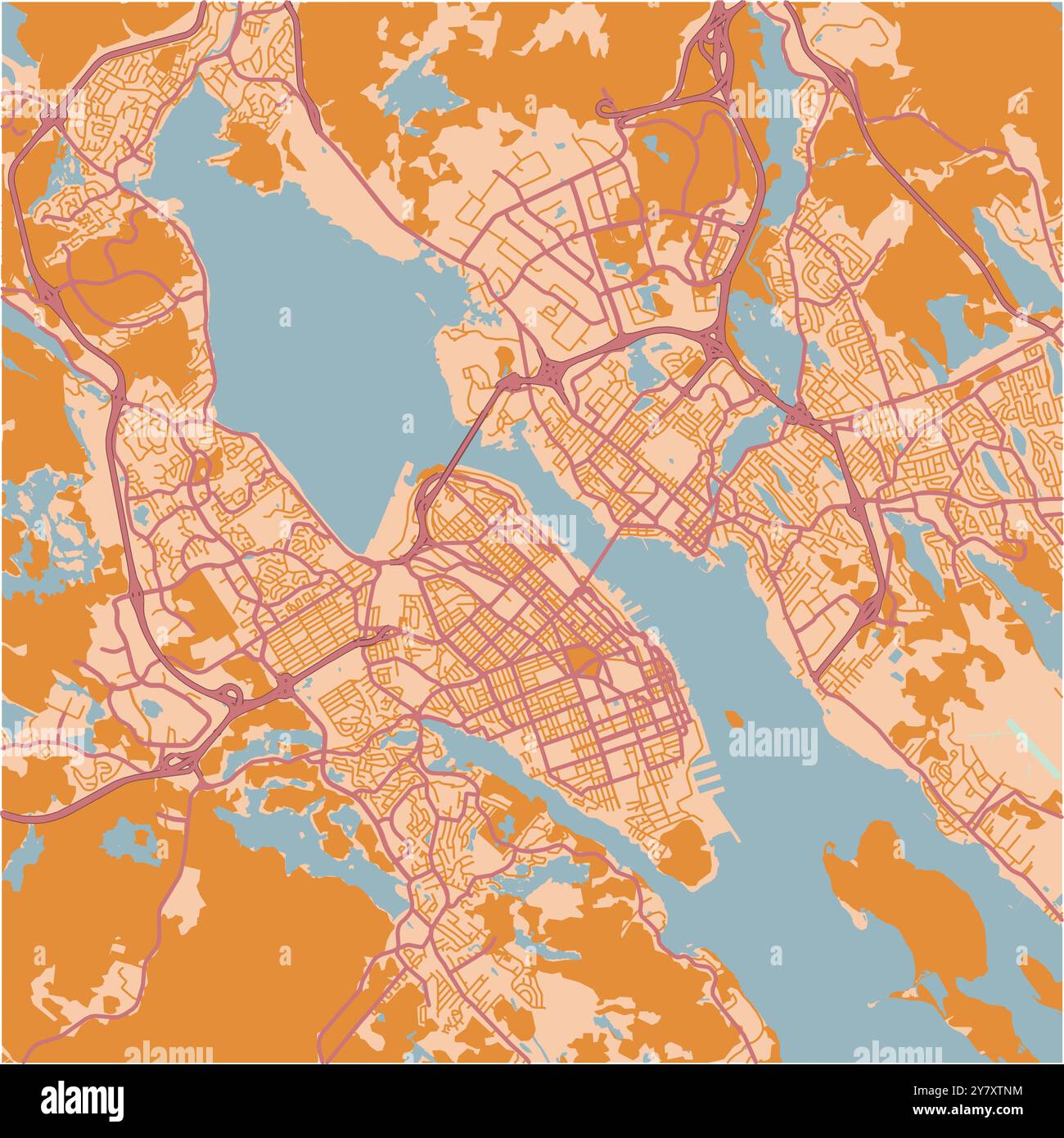 Carte de Halifax au Canada dans un thème sablonneux. Contient un vecteur en couches avec routes eau, parcs, etc Illustration de Vecteur