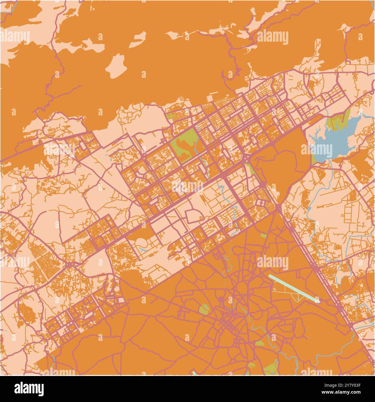 Carte d'Islamabad au Pakistan dans un thème sablonneux. Contient un vecteur en couches avec routes eau, parcs, etc Illustration de Vecteur