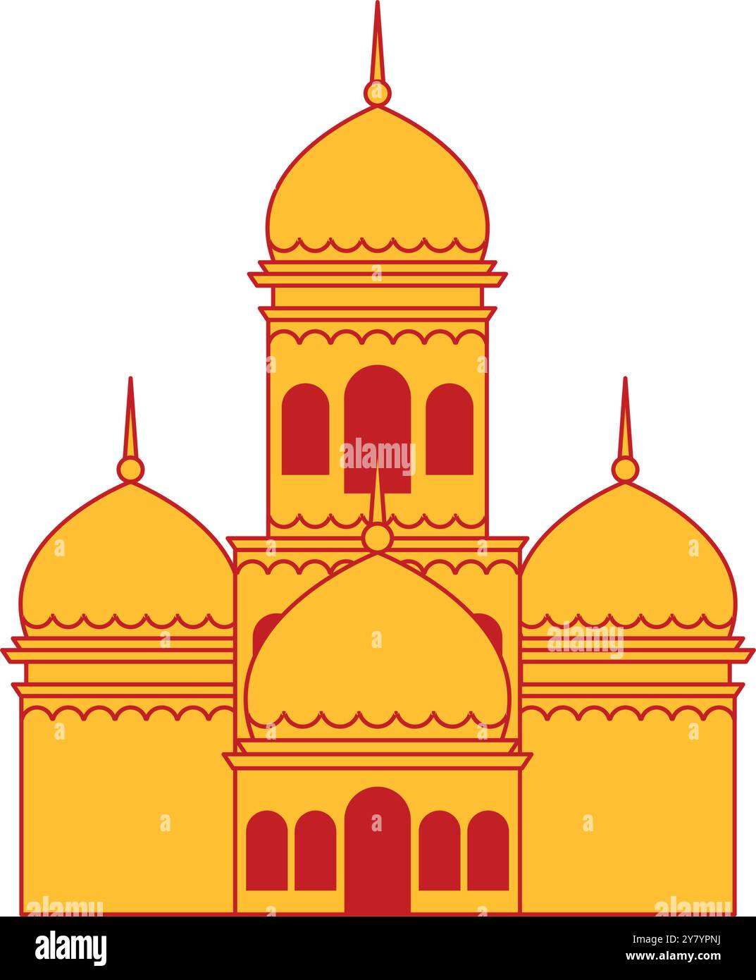 Chine Mosquée Islam lieu de prière sacrée destination de tourisme religieux architecture chinoise style de bâtiment design ensemble d'icônes Illustration de Vecteur